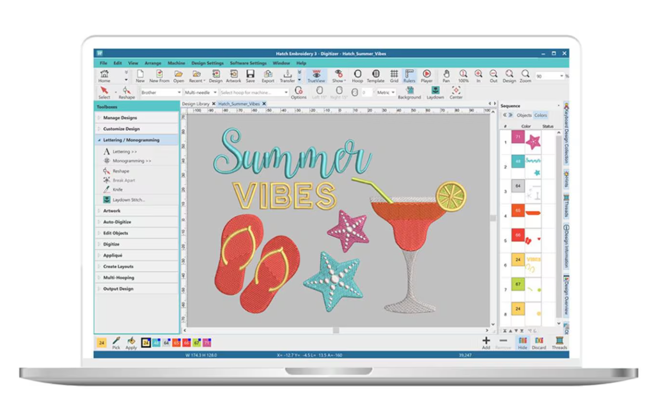 Hatch 2 Embroidery Software.